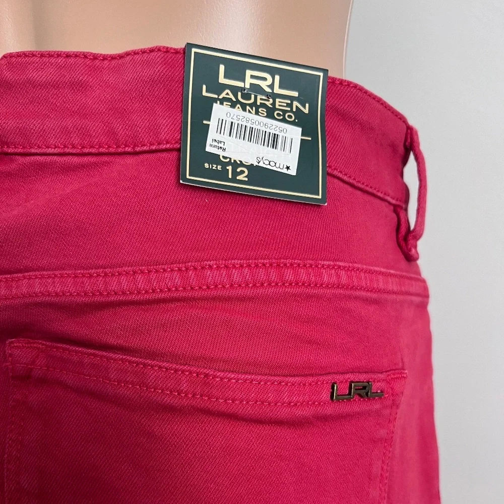 Lauren Jeans Co. LRL Women’s Red Modern Straight Cropped Jeans size 12
